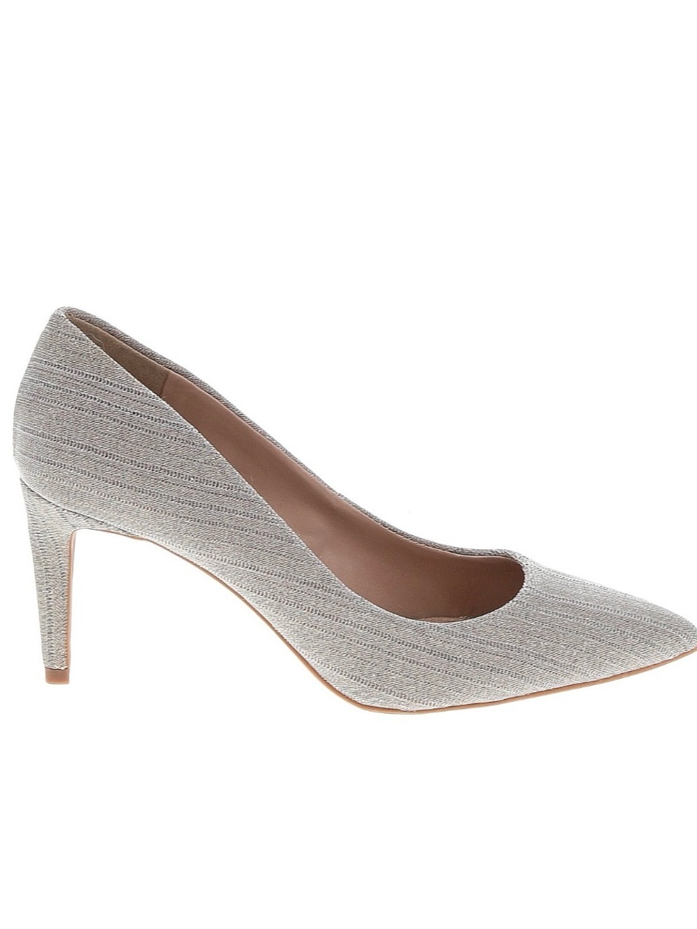 Kelly & Katie Metallic Textured Pointed-Toe Pump in Silver